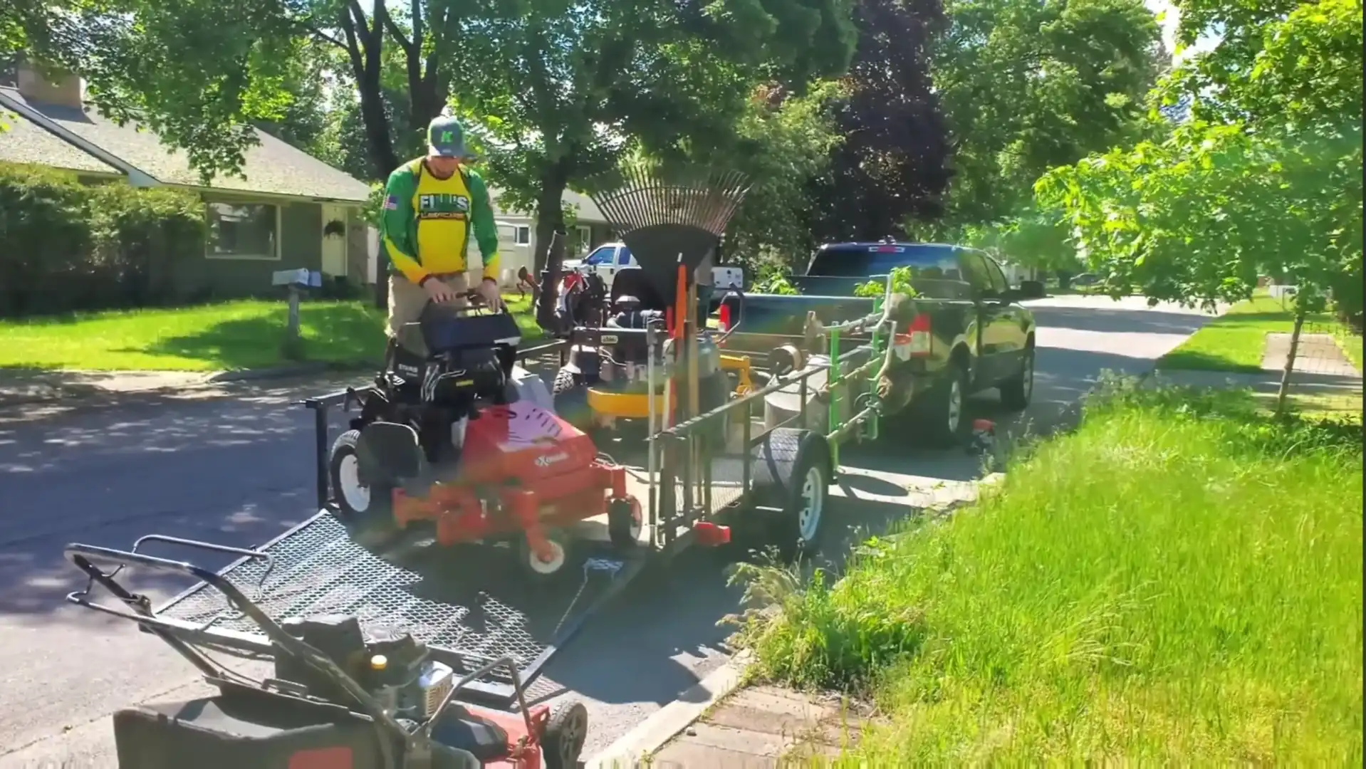 Waco lawn services aeration and irrigation on a green lawn