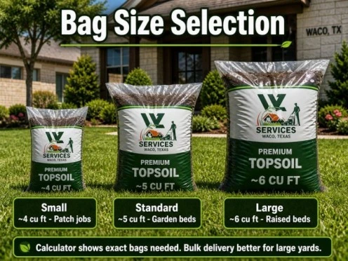 Bag Size Selection guide for soil calculator